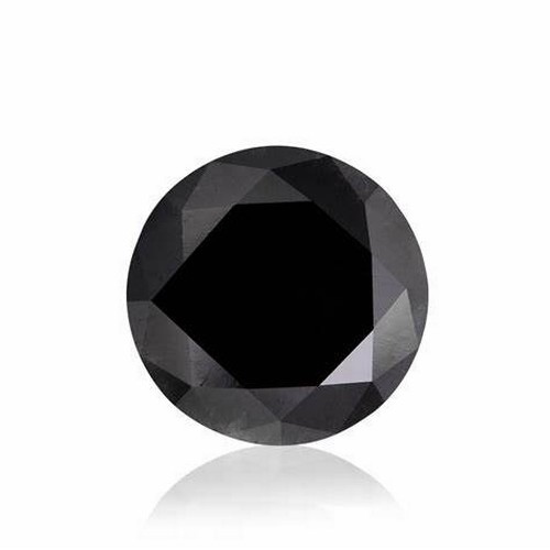 332 - A ROUND BRILLIANT-CUT BLACK DIAMOND 1,04 CARATS