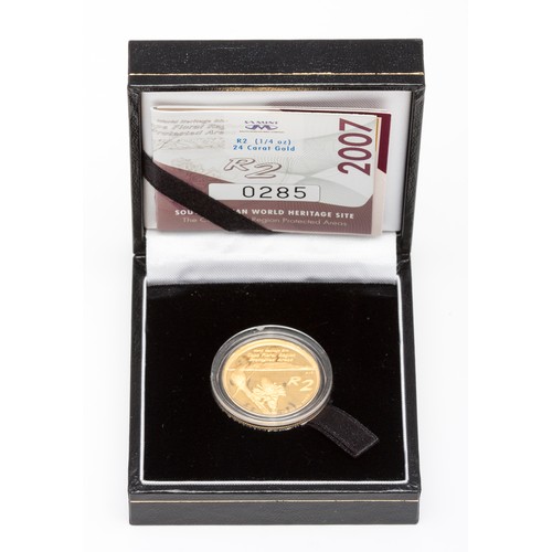 37 - A SOUTH AFRICAN HERITAGE R2 ENCAPSULATED GOLD COIN