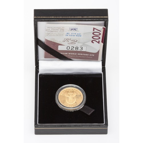 39 - A SOUTH AFRICAN HERITAGE R2 ENCAPSULATED GOLD COIN