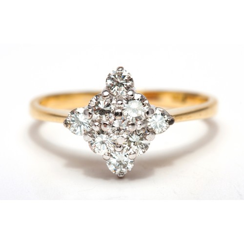 149 - A DIAMOND CLUSTER RING