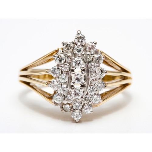 154 - A DIAMOND CLUSTER RING