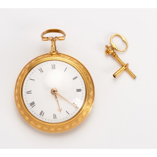 161 - A BARRAUD 22CT GOLD PAIR CASED POCKET WATCH, THE CASE MARKED HPC, LONDON, 1787