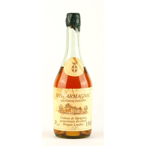 408 - A BOTTLE OF CHATEAU DE RAVIGNAN ARMAGNAC PERQUE-LANDES 1969