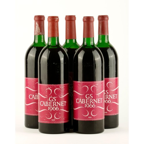 461 - FIVE BOTTLES OF GEORGE SPIES GS CABERNET 1966