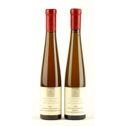 519 - TWO BOTTLES OF NIEDERHAUSER SCHLOSSBOCK ELHEIM TROCKENBEERENAUSLESE NIEDERHAUSER HERMANNSBERG 2003