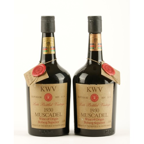 426 - FIVE BOTTLES OF KWV MUSKAT MUSCADEL 1930