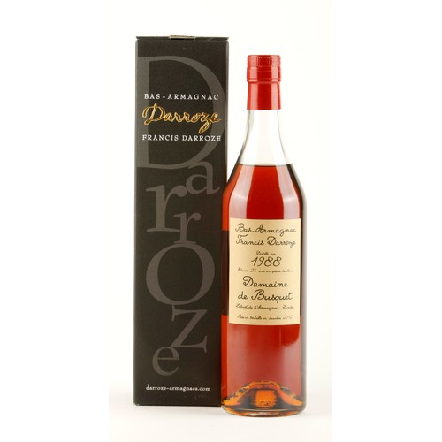 344 - A BOTTLE OF FRANCIS DARROZE ARMAGNAC DOMAINE DE BUSQUET 1988