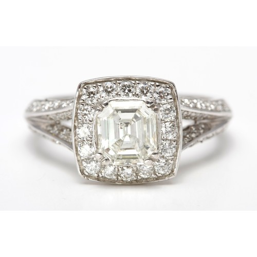 145 - A DIAMOND DRESS RING