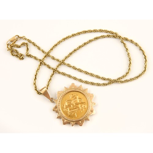 278 - A GOLD COIN PENDANT