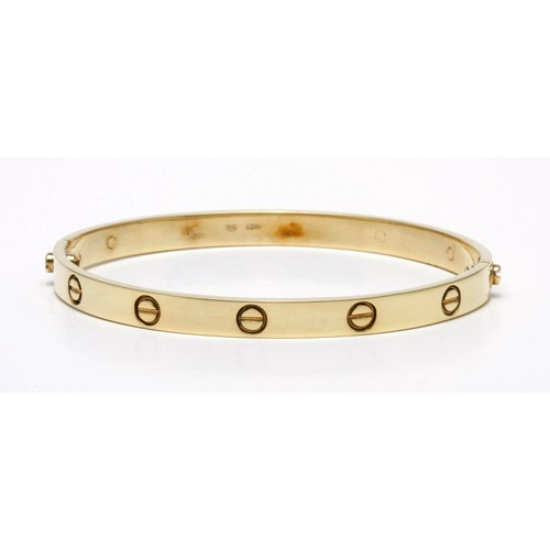 280 - A CARTIER-STYLE LOVE BANGLE