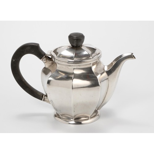 1110 - A SILVER TEAPOT, INDISTINCT MARK, IMPRESSED 800