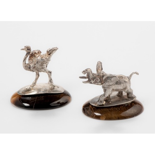 1107 - TWO SILVER ANIMALS