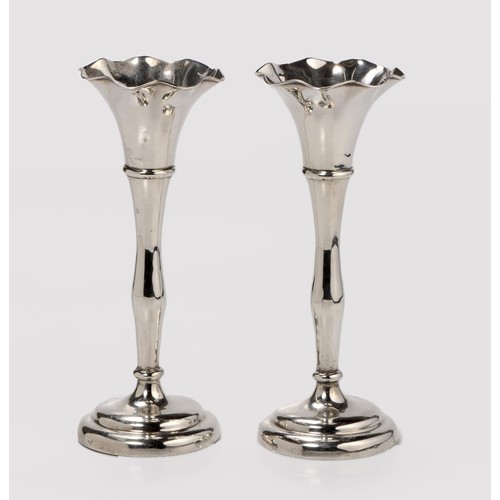 1064 - A PAIR OF EDWARD VII SILVER CANDLESTICKS, JAMES DIXON AND SONS LTD, SHEFFIELD, 1905