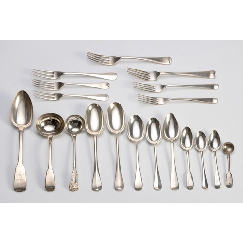 1071 - A COLLECTION OF SILVER CUTLERY, VARIOUS MAKERS AND DATES