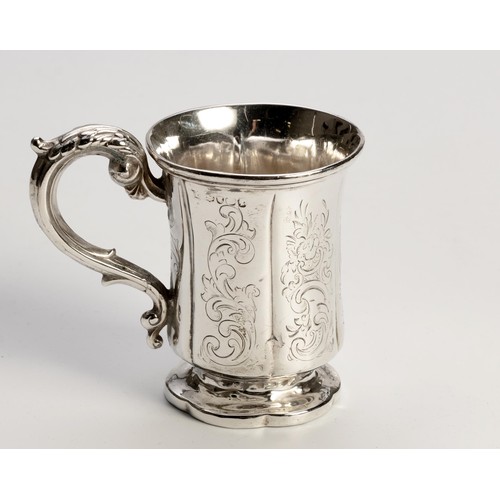 1030 - A VICTORIAN SILVER CHRISTENING MUG, ROBERT DEATH, LONDON, 1845