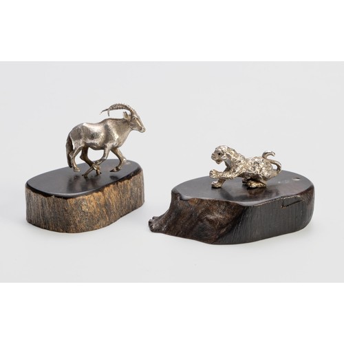 1108 - TWO CAST SILVER ANIMALS