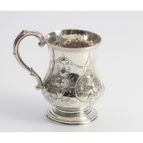 1031 - A VICTORIAN SILVER CHRISTENING CUP, MARTIN, HALL AND CO, SHEFFIELD, 1861