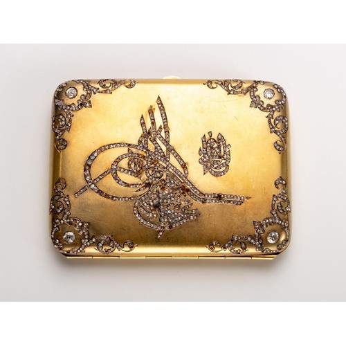 1119 - A GOLD AND DIAMOND MOUNTED CIGARETTE CASE