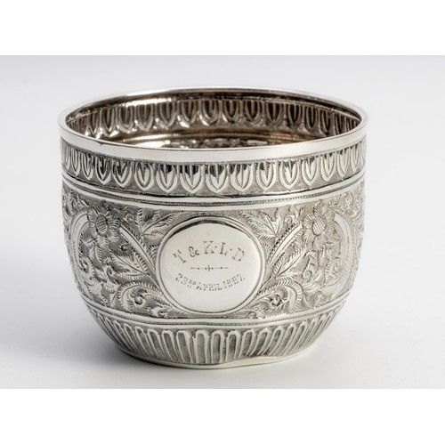 1036 - A VICTORIAN SILVER BOWL, GOLDSMITHS AND SILVERSMITHS CO, LONDON, 1866