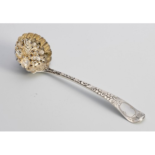 1096 - A SILVER SUGAR SIFTER, MAKERS MARKS RUBBED, LONDON