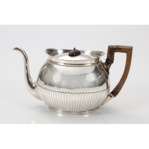 1103 - AN IRISH SILVER TEAPOT, MARKS RUBBED