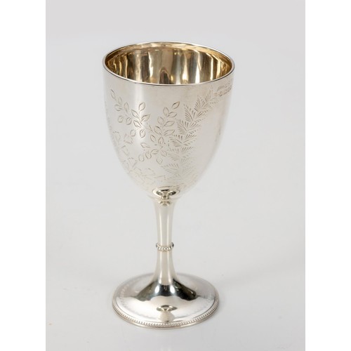 1042 - A VICTORIAN SILVER GOBLET, ATKIN BROTHERS, SHEFFIELD, 1884