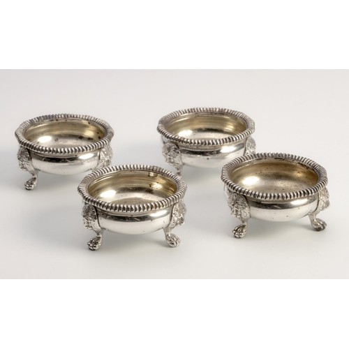 1067 - A SET OF FOUR EDWARD VII SILVER SALTS, MAPPIN AND WEBB, BIRMINGHAM, 1910