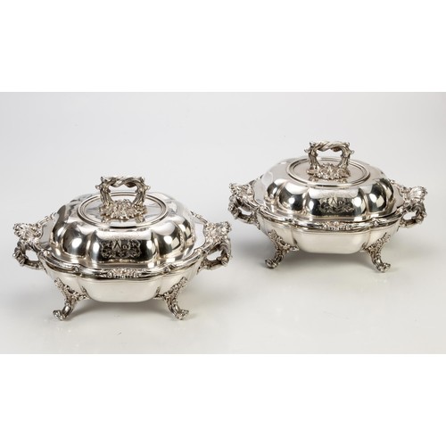 1133 - A PAIR OF OLD SHEFFIELD ELECTROPLATED BAIN-MARIES