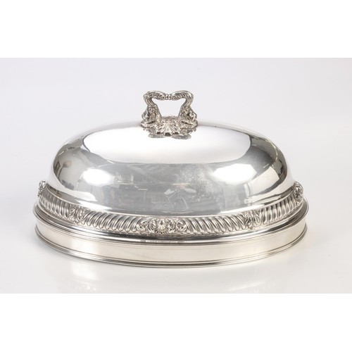 1135 - AN OLD SHEFFIELD ELECTROPLATED MEAT DISH COVER