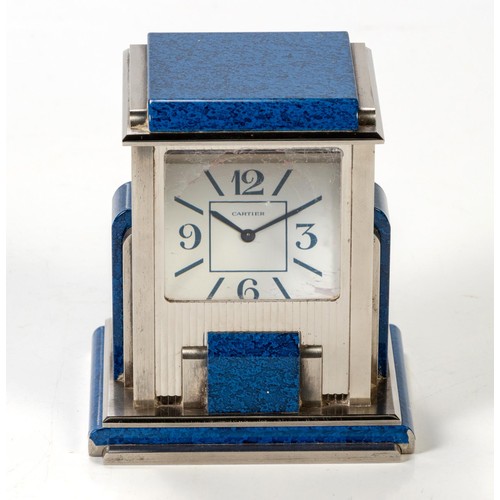 912 - A CARTIER PRISM MYSTERY TABLE CLOCK