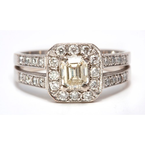 132 - A DIAMOND DRESS RING