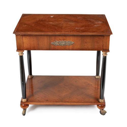 134 - A WALNUT EMPIRE STYLE OCCASIONAL TABLE