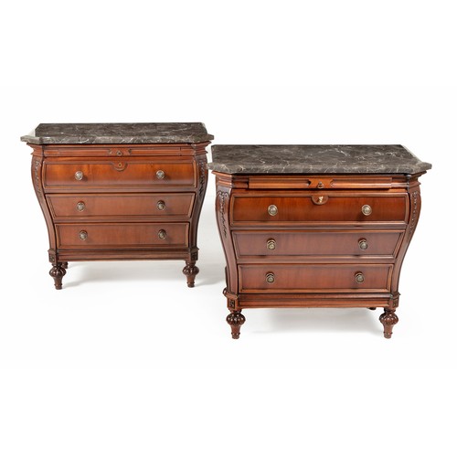 138 - A PAIR OF MAHOGANY BORDELAISE-STYLE CHESTS-OF-DRAWERS, 20TH CENTURY