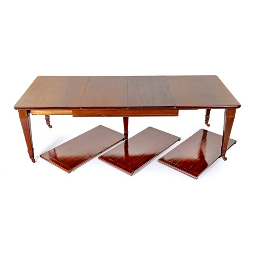 84 - A MAHOGANY EXTENDING DINING TABLE, 19TH CENTURY