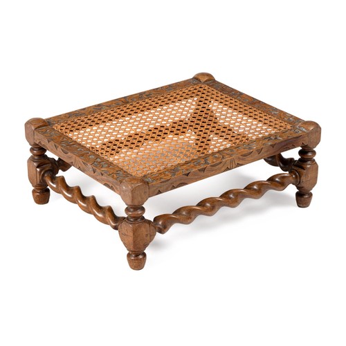 124 - A WALNUT FOOT STOOL