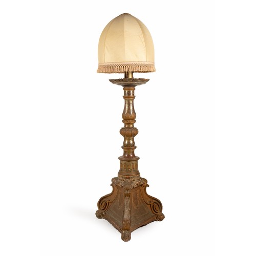 344 - A VICTORIAN GILTWOOD STANDARD LAMP