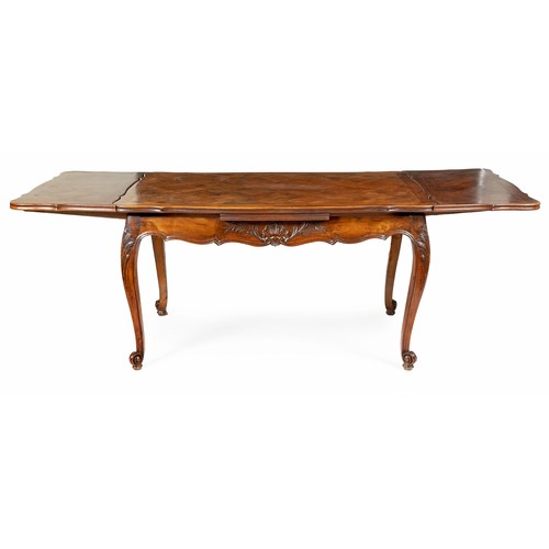 137 - A FRENCH WALNUT DRAW-LEAF TABLE, 19TH CENTURY