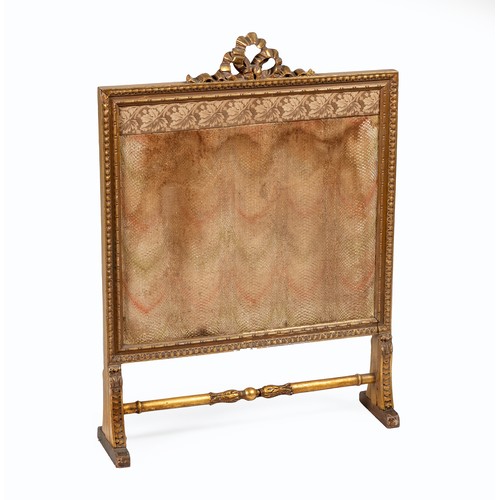 95 - A VICTORIAN GILTWOOD FIRE SCREEN