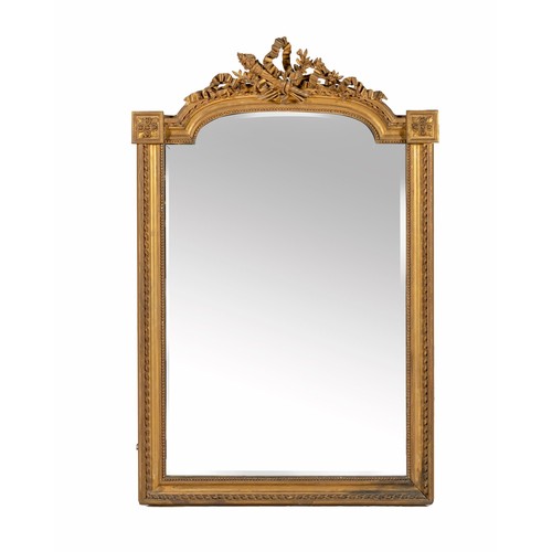 67 - A GILTWOOD OVERMANTEL MIRROR, 19TH CENTURY