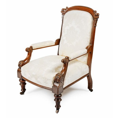 106 - A VICTORIAN MAHOGANY ARMCHAIR