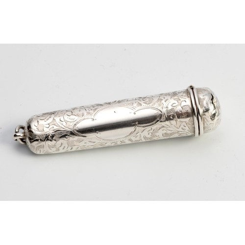 1047 - A VICTORIAN SILVER CHEROOT CASE, CHARLES EDWARD SOLOMAN, BIRMINGHAM, 1897