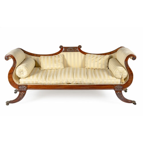 334 - A REGENCY MAHOGANY SETTEE