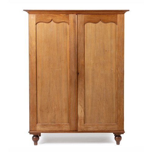 145 - A FRUITWOOD WARDROBE, LATE 19TH CENTURY