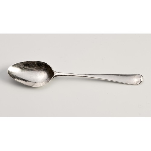 1033 - A SILVER HANOVERIAN PATTERN TEASPOON, HESTER BATEMAN