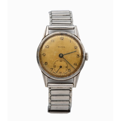 169 - A STAINLESS-STEEL WRISTWATCH, BUREN GRAND PRIX