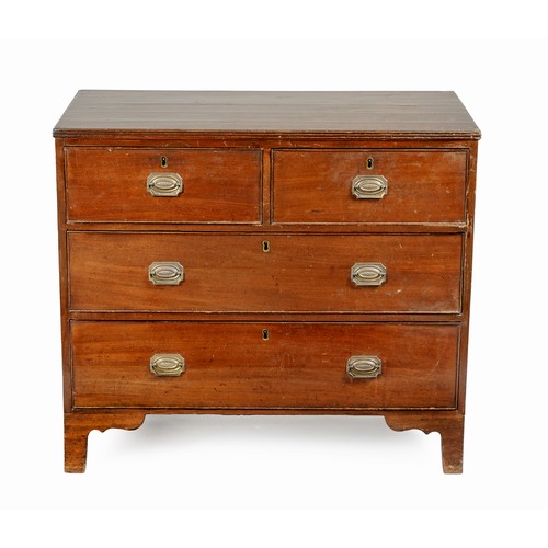 53 - A GEORGE III MAHOGANY CHEST OF DRAWERS