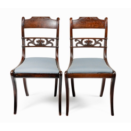 329 - A PAIR OF REGENCY MAHOGANY SIDE CHAIRS