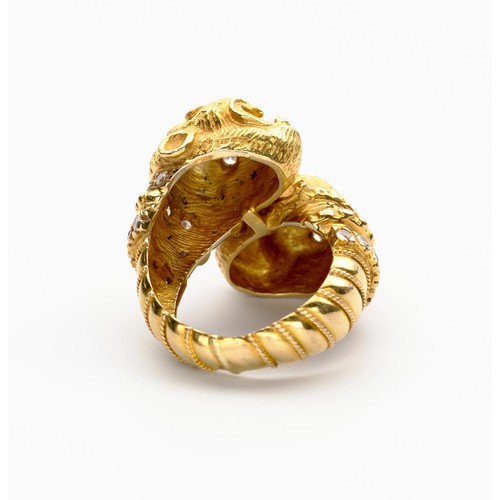 464 - AN 18CT GOLD AND DIAMOND RING, LALAOUNIS