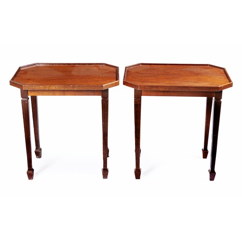 60 - A PAIR OF GEORGE III STYLE MAHOGANY SIDE TABLES, LATE 20TH CENTURY