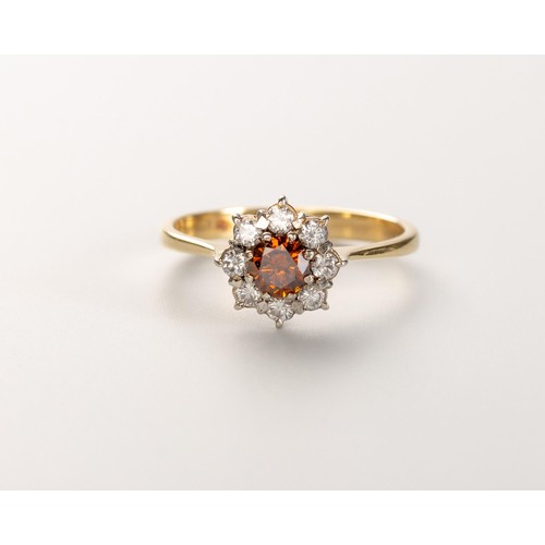 485 - A DIAMOND CLUSTER RING